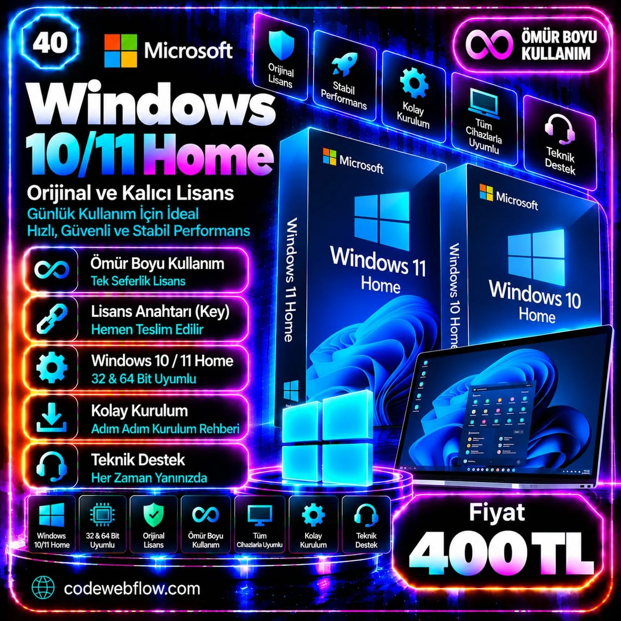 Windows 10/11 Home - Ömür Boyu