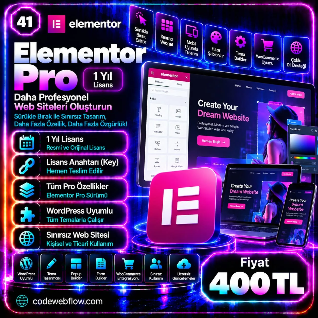 Elementor Pro - 1 Yıl
