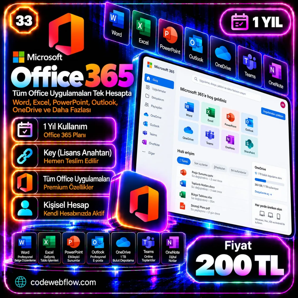 Microsoft Office 365 - 1 Yıl
