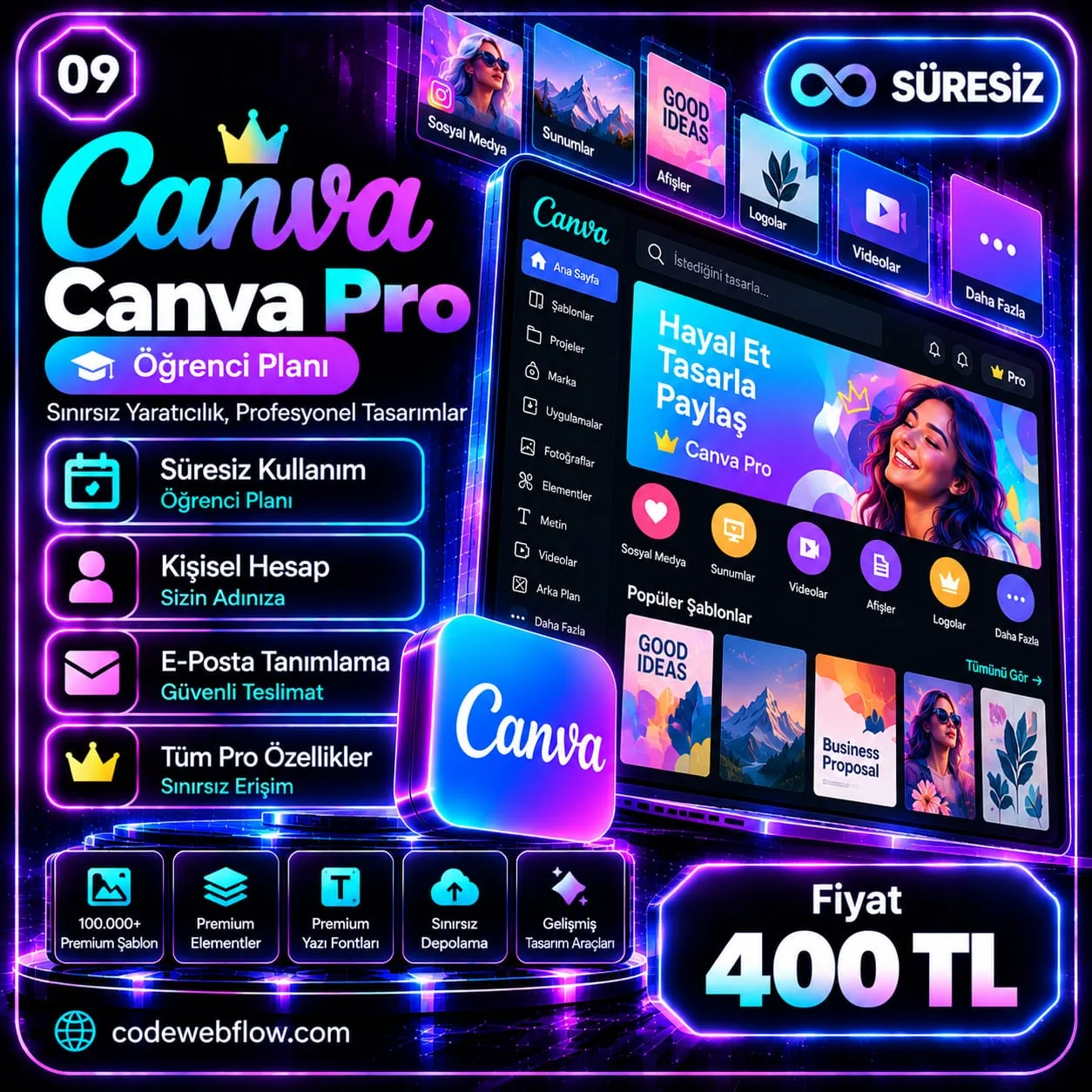 Canva Pro Öğrenci Planı - Süresiz (Görsel 12)