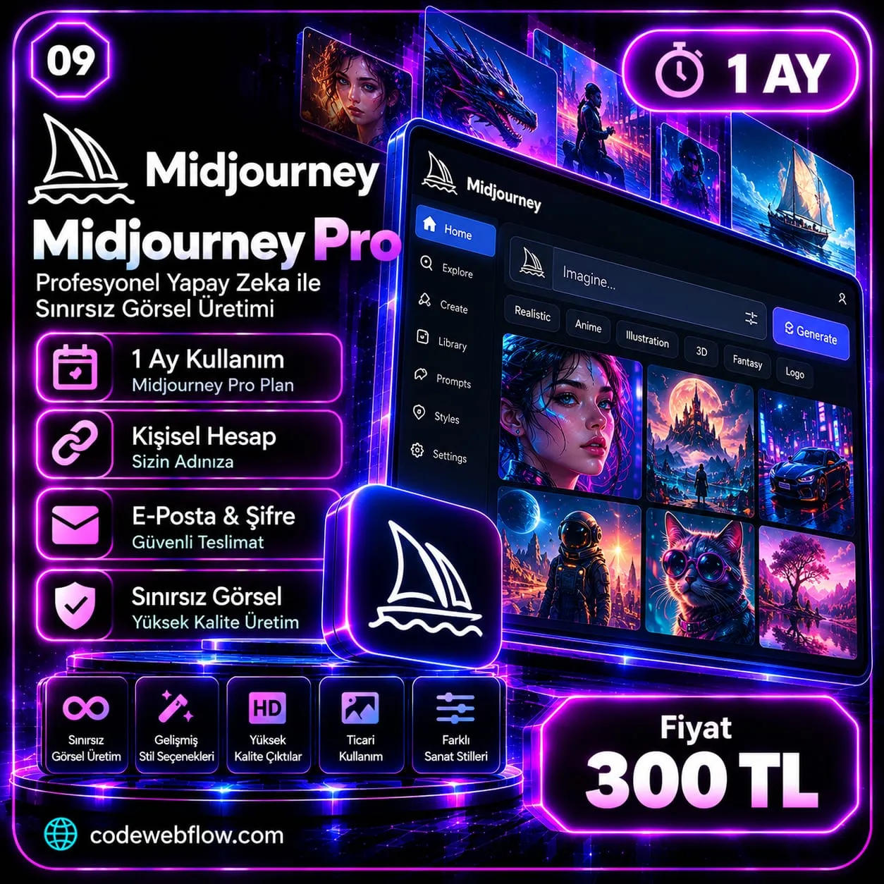 Midjourney Pro - 1 Ay