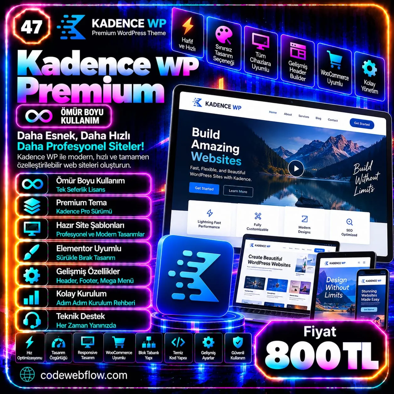 Kadence WP Premium - Ömür Boyu