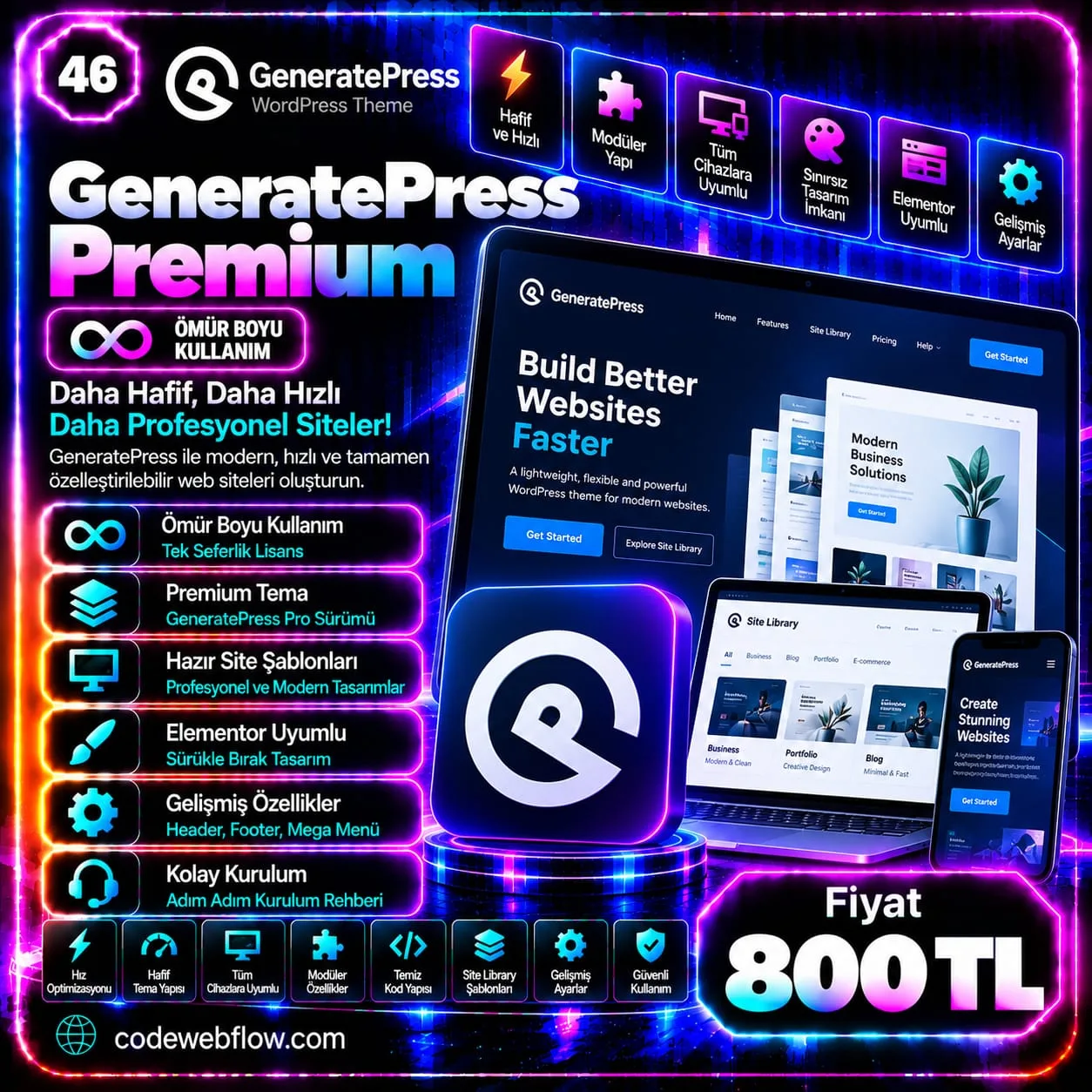 GeneratePress Premium - Ömür Boyu