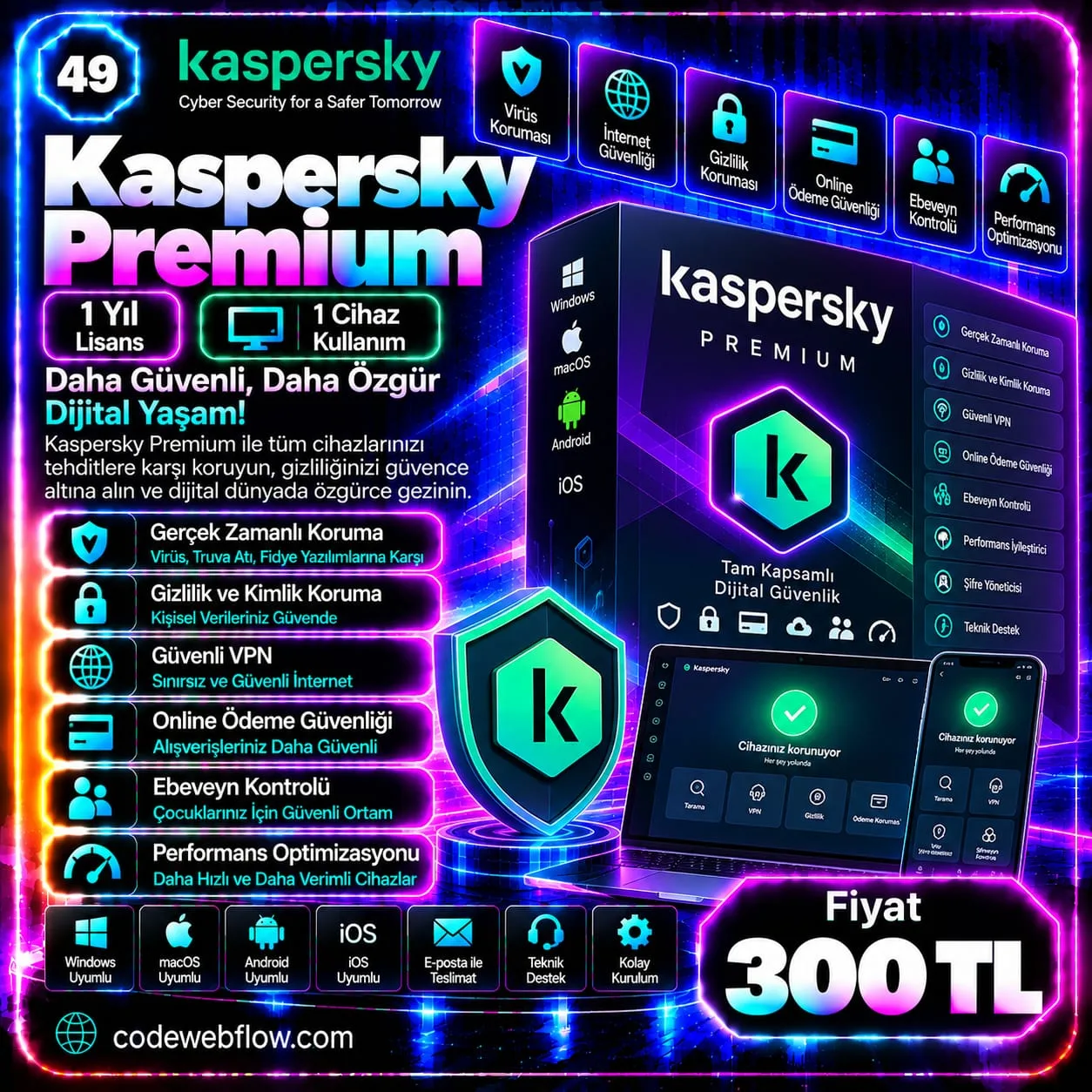 Kaspersky Premium - 1 Yıl / 1 Cihaz