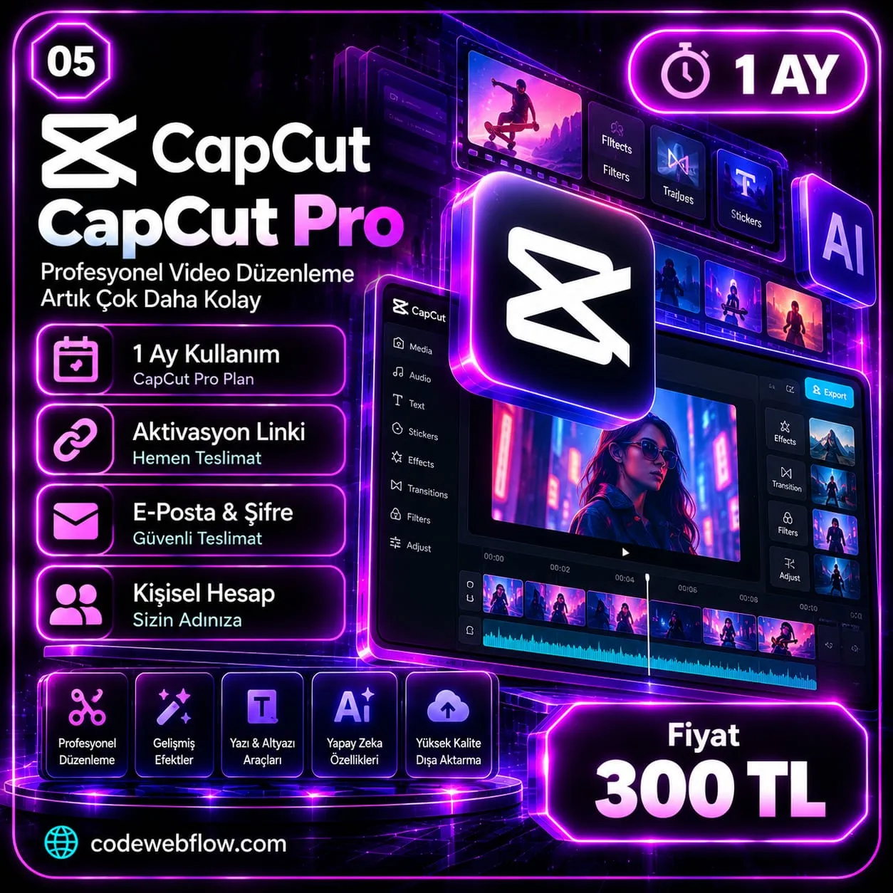CapCut Pro - 1 Ay