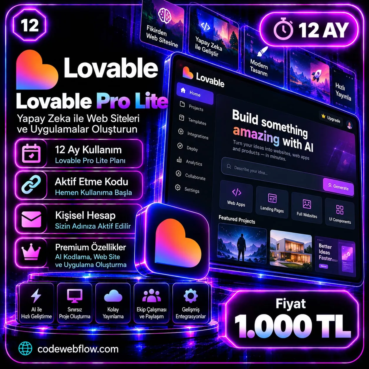 Lovable Pro Lite - 12 Ay