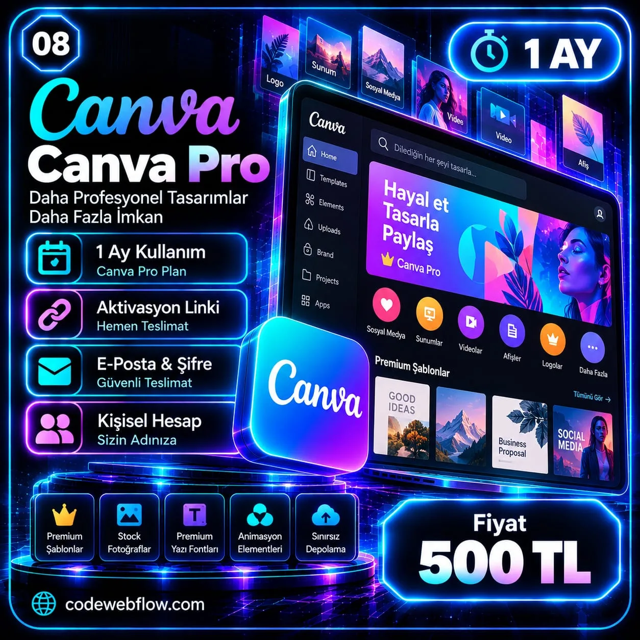 Canva Pro - 1 Ay