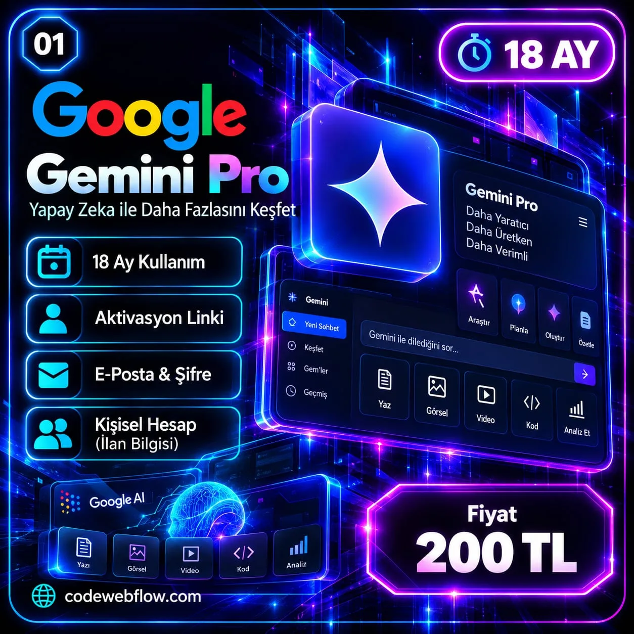 Google Gemini Pro - 18 Ay