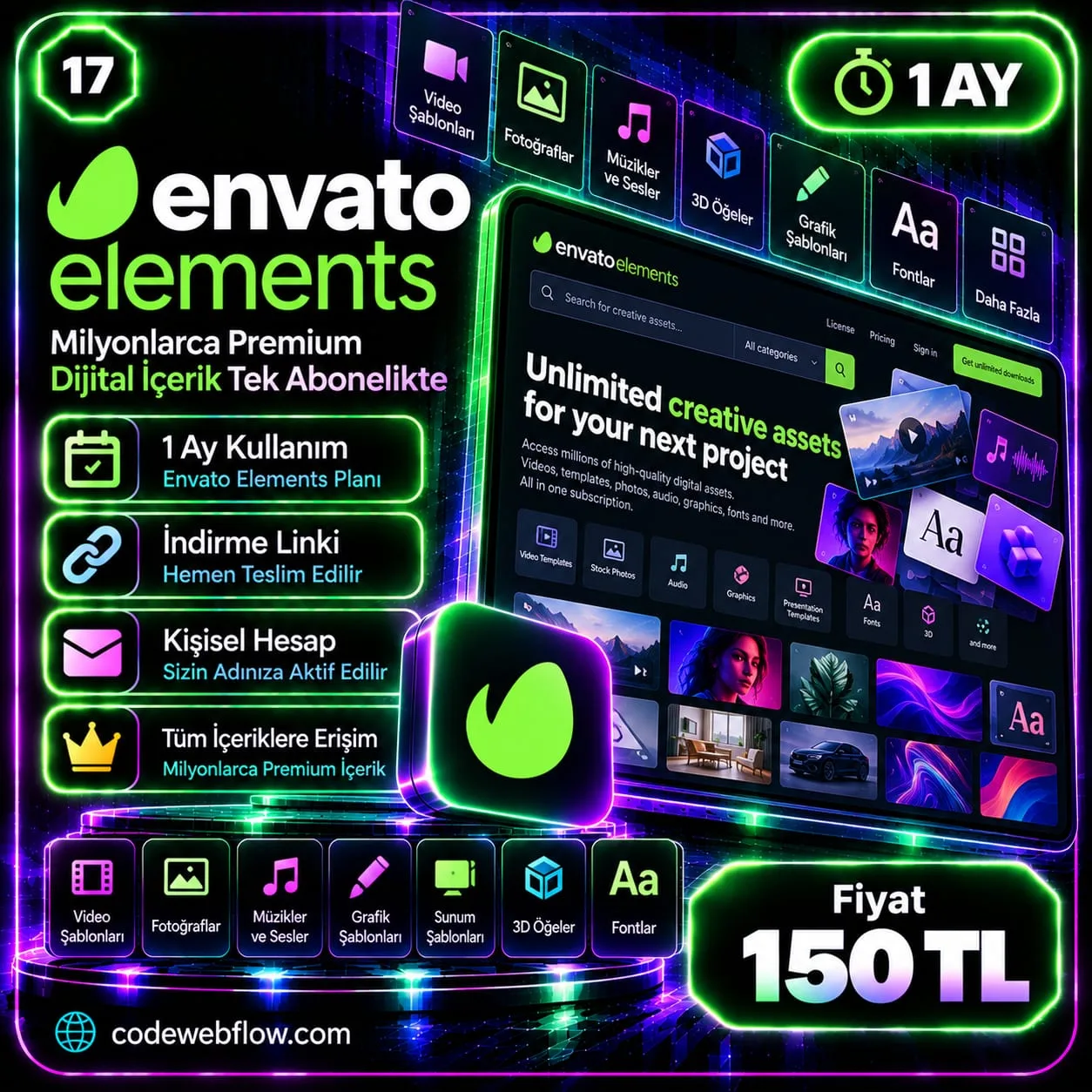 Envato Elements - 1 Ay